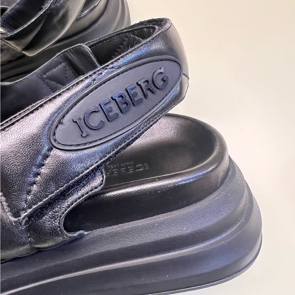 Iceberg Black Platform Sandals with Chunky Sole - Picture 4 of 9